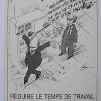 Affiche pour Alternative Libertaire Réduire le temps de travail pour ne plus perdre sa vie à la gagner (Bruxelles)